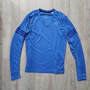 Adidas Long Sleeve Athletic Top, Size S, Blue
